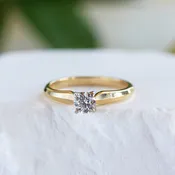 0.40 CT Diamond Solitaire 14K Yellow Gold Ring