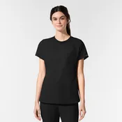 AURA Women's Captivate Crew Neck Tuck-in Scrub Top - Black