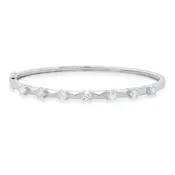 14K White Gold Diamond Bangle Bracelet