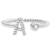 Alphabet Twisted Lab Grown Diamond Ring-A