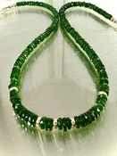 17″ brilliant, Tsavorite necklace with 14ky accents