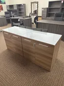 CDN STORAGE CREDENZA W/GLASS TOP