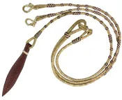 #029: Showman ® Braided Natural Rawhide Romal Reins with Leather Popper