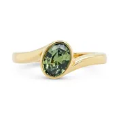 1.20ct Carmen Bypass Oval Green Sapphire Engagement Ring