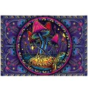 3D Mushrooms Tapestry