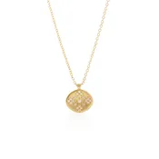 Adel Chefridi Moon & Stars Charm in Satin 18k Yellow Gold on a 18k Gold Cable Chain