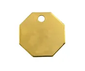1-1/2" Octagon Brass Tags - 25 Pack