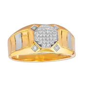14k Gold Center Cluster Cz Ring