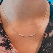 14K Pavé Curve Necklace