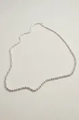 18" Sterling Silver Beaded Simple Chain Necklace