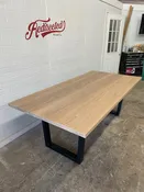 Hardwood Table with Steel Base