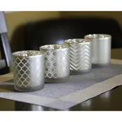 12pc Glass Votive Candle Holders, Frosted