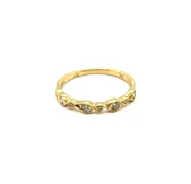 0.18 Ctw 14kt Yellow Gold Diamond Stackable Milgrain Wedding Band
