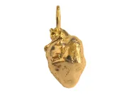14K Yellow Gold 3D Heart "Yara" Pendant Charm