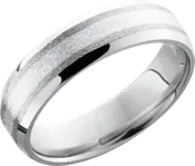 Cobalt chrome 6mm beveled band with a 2mm inlay of Sterling Silver