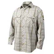 Black Stallion Large AR/FR Cotton Work Shirt with Pearl Snaps, Khaki Plaid. WF2110-PK