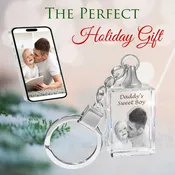 2D Crystal Photo Rectangle Keychain - Engraving Option