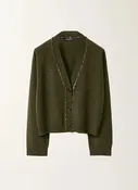 Fabiana Filippi Boxy Cardigan with Sequin in Loden, Size 44