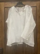 AODRESS Dori Neck Gather Blouse with Inner Top in Kora White Purana — Jackson Hole Traders