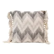 20" Sq Cotton Pillow, Grey &
