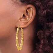 Bamboo Design Hoop Earrings