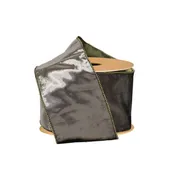 4" Wired Premium Velvet Ribbon w/ Tissue Back | Platinum/Gold | 10 Yard Roll