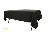 10 ft banquet table linen Black | All Occasion Rentals