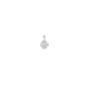GC Originals Sterling Silver GC Original Textured Cubic Zirconia Dogwood Pendant Mini