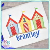 3 Beach Shacks Zigzag Applique