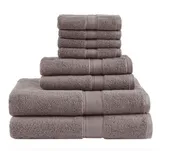 100% Cotton Towel, Mocha, Wash