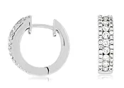 14k white gold 3 row diamond huggy