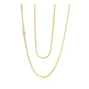 0.8MM Square Snake Chain Yellow Gold 925 Sterling Silver 16-18 Inches