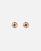 White & Black Diamond Disk / Rose Studs