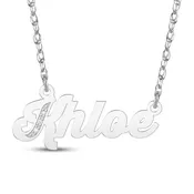 Diamond Accent Script Name Necklace 14K White Gold 18"