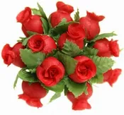 144 Miniature Poly Rose Silk Favor Flower Pick Wedding Shower - Red