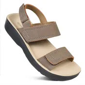 AEROTHOTIC L0368 RENEE KHAKI ADJUSTABLE STRAPPY COMFORT SANDAL