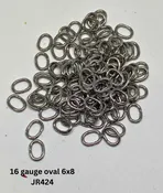 16 gauge stainless steel OVAL jump rings, 6x8mm – 100pcs