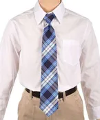 14in Junior Tie Plaid 76 Blue/White Clear Blue Plaid