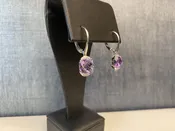 14kw, Amethyst and Diamond Earrings