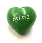 Believe Soapstone Word Heart
