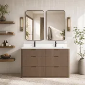Aria 55" Bathroom Vanity in Smoked Oak
