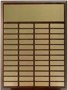 12" x 16" Walnut Perpetual Plaque with 48 Brass Nameplates