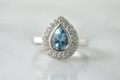 .93 Carat Aquamarine and Diamond Ring
