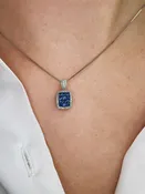 0.84 CTW Sapphire & 0.22 CTW Diamond Pendant in 14K White Gold