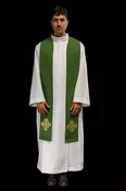 Green Jerusalem Cross embroidered priestly stole