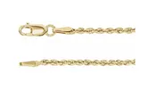 14K 18" Yellow Gold Rope Chain Necklace Lobster Clasp 2.0 Mm