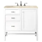 Addison 36" Single Vanity, Glossy White, w/ 3 CM Tajnar Eclos Top