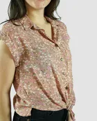 Amelia Button up Front knot Top