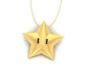 Gold Mario Star Pendant