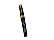 Aurora Optima Black Auroloide Fountain Pen with Gold Trim, 14k Gold Nib